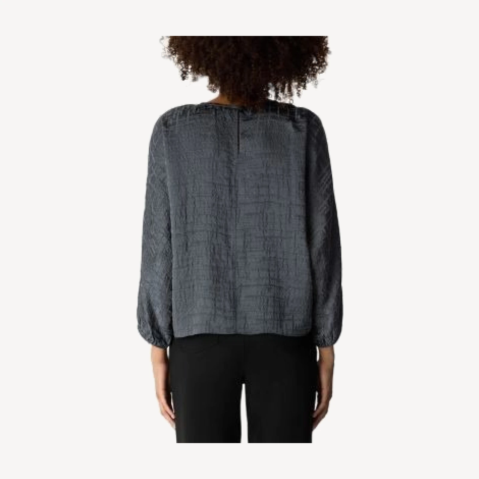 Eileen Fisher Silk Jacquard Dolman Sleeve Top