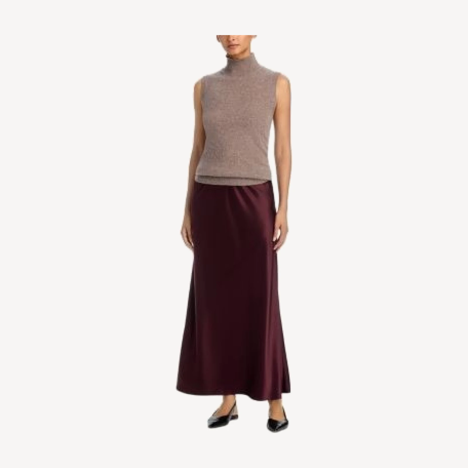 Eileen Fisher Silk Charmeuse Bias Cut Maxi Skirt