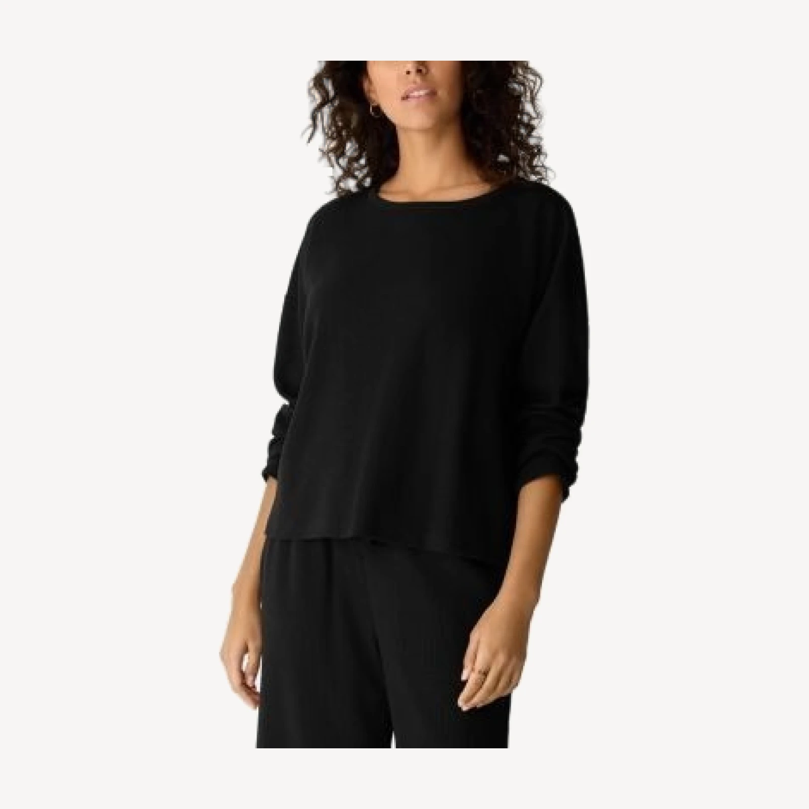 Eileen Fisher Waffle Knit Long Sleeve Boxy Top