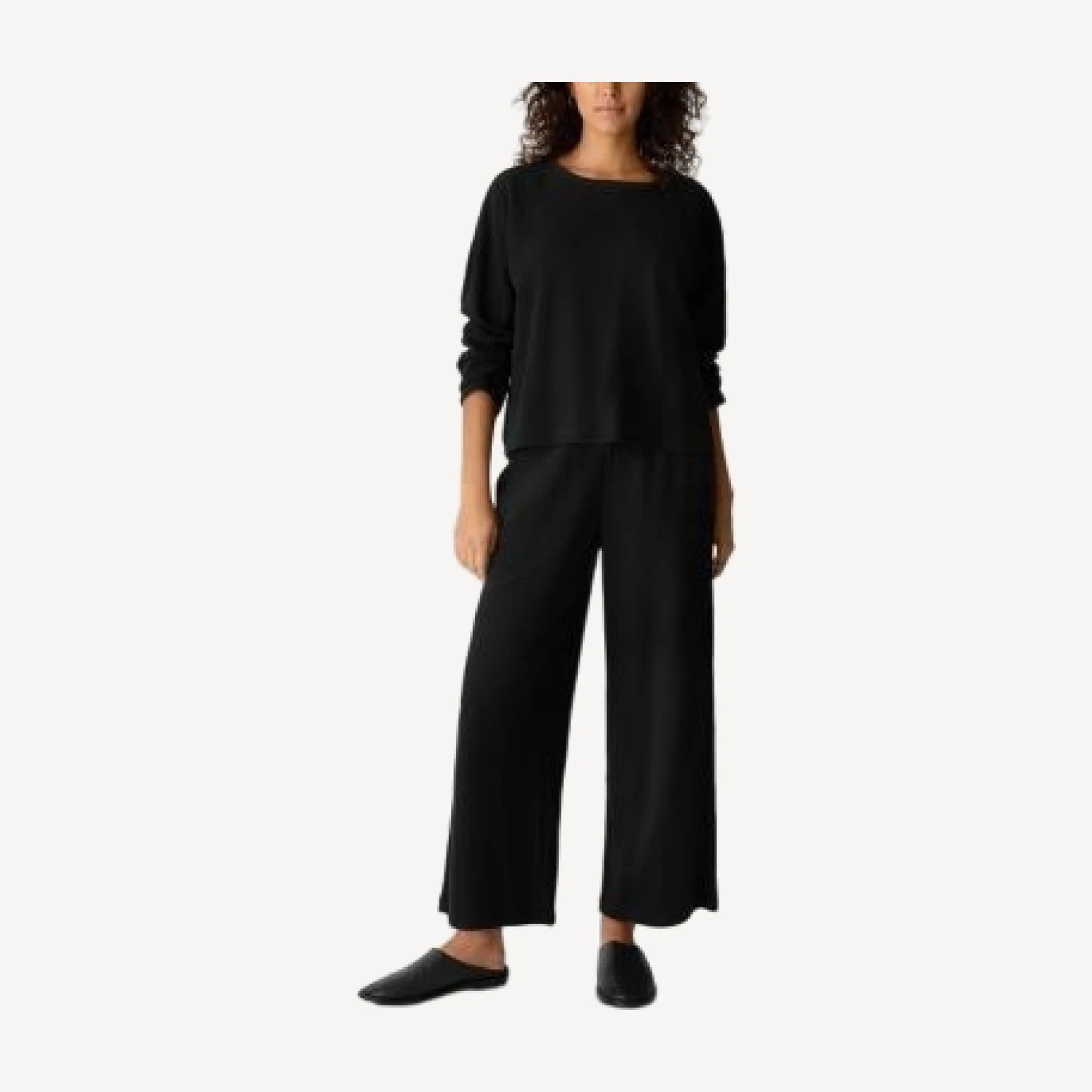 Eileen Fisher Waffle Knit Long Sleeve Boxy Top