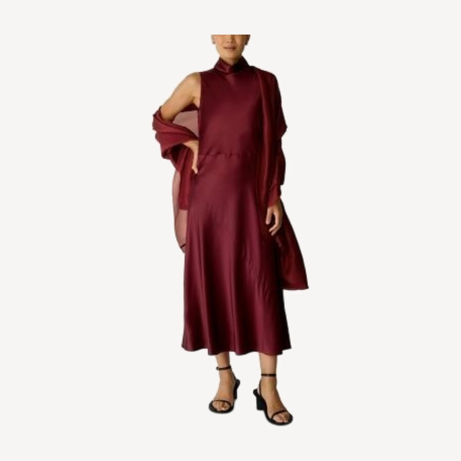 Eileen Fisher Silk Blend Cowlneck Maxi Dress