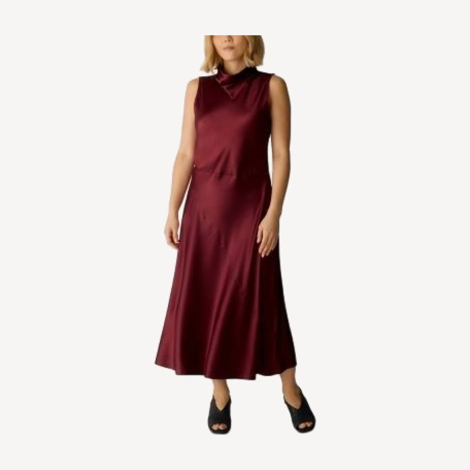 Eileen Fisher Silk Blend Cowlneck Maxi Dress