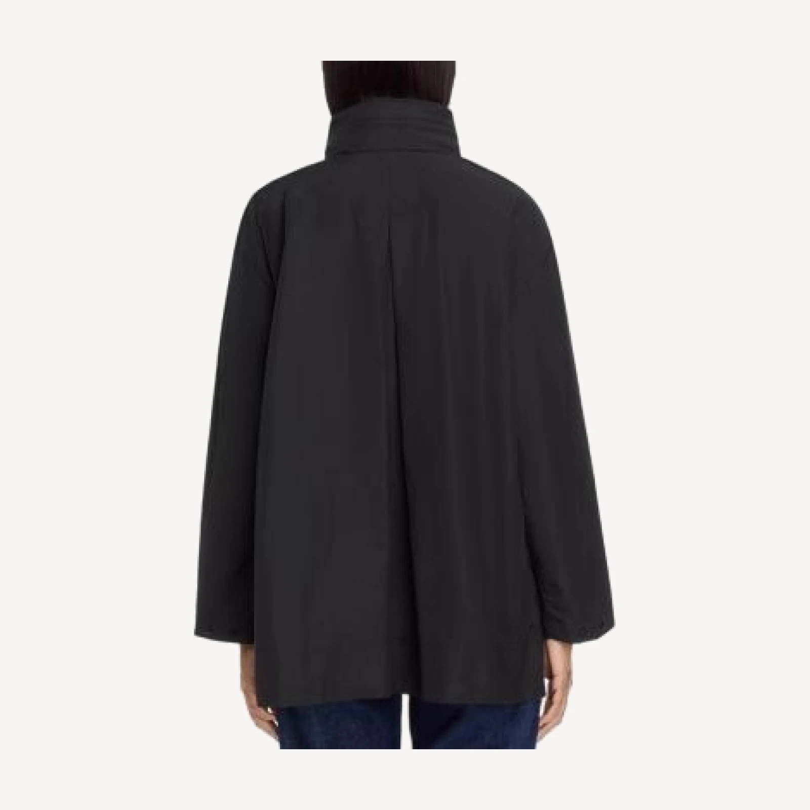 Eileen Fisher Stand Collar Hidden Hood Coat