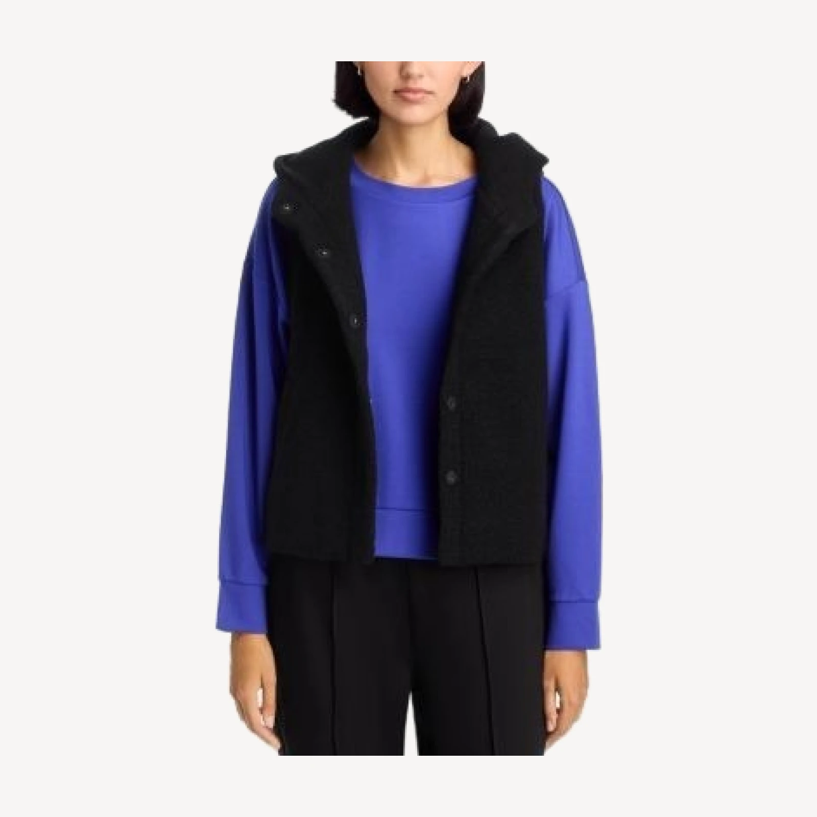 Eileen Fisher Boucle Hooded Vest