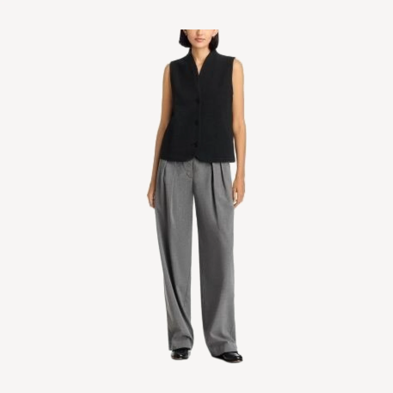 Eileen Fisher Textured High Collar Vest