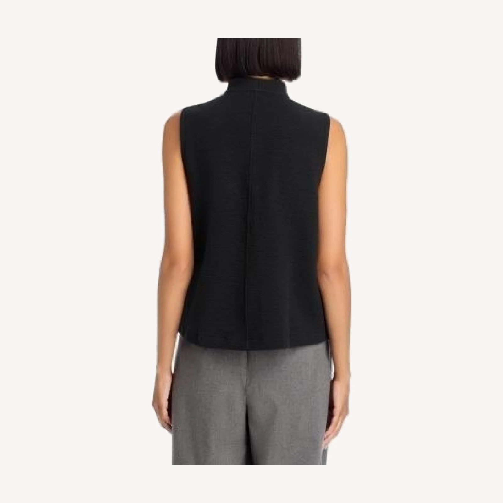 Eileen Fisher Textured High Collar Vest