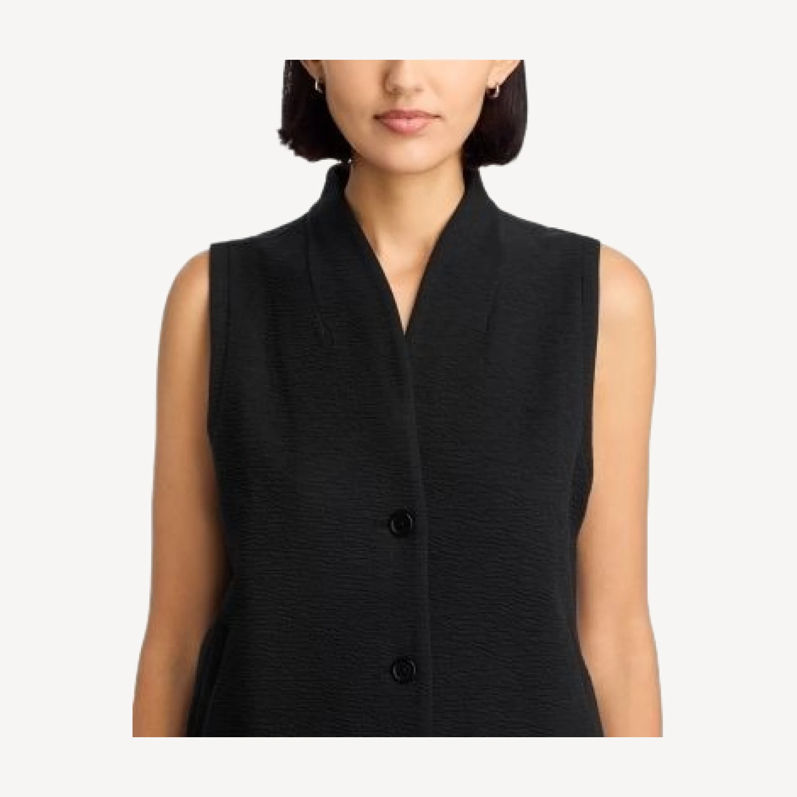 Eileen Fisher Textured High Collar Vest