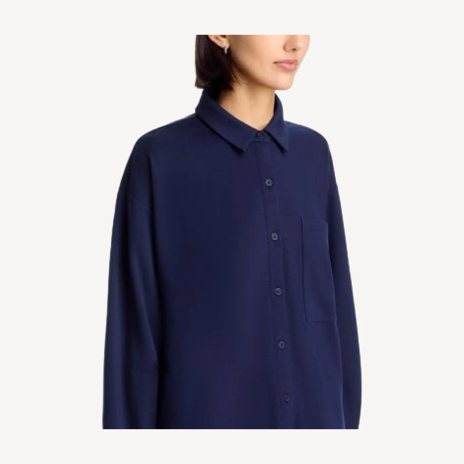 Eileen Fisher Lightweight Ponte Classic Collar Long Shirt