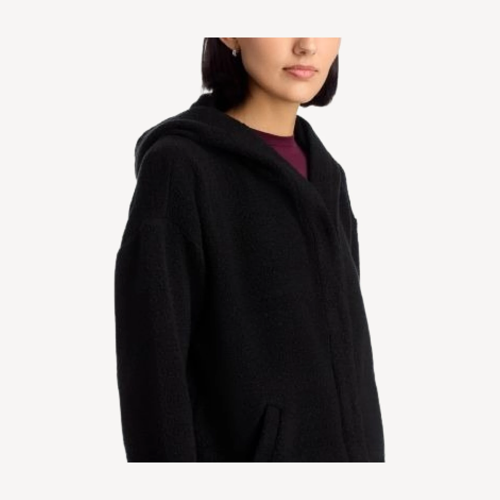 Eileen Fisher Boucle Hooded Boxy Jacket