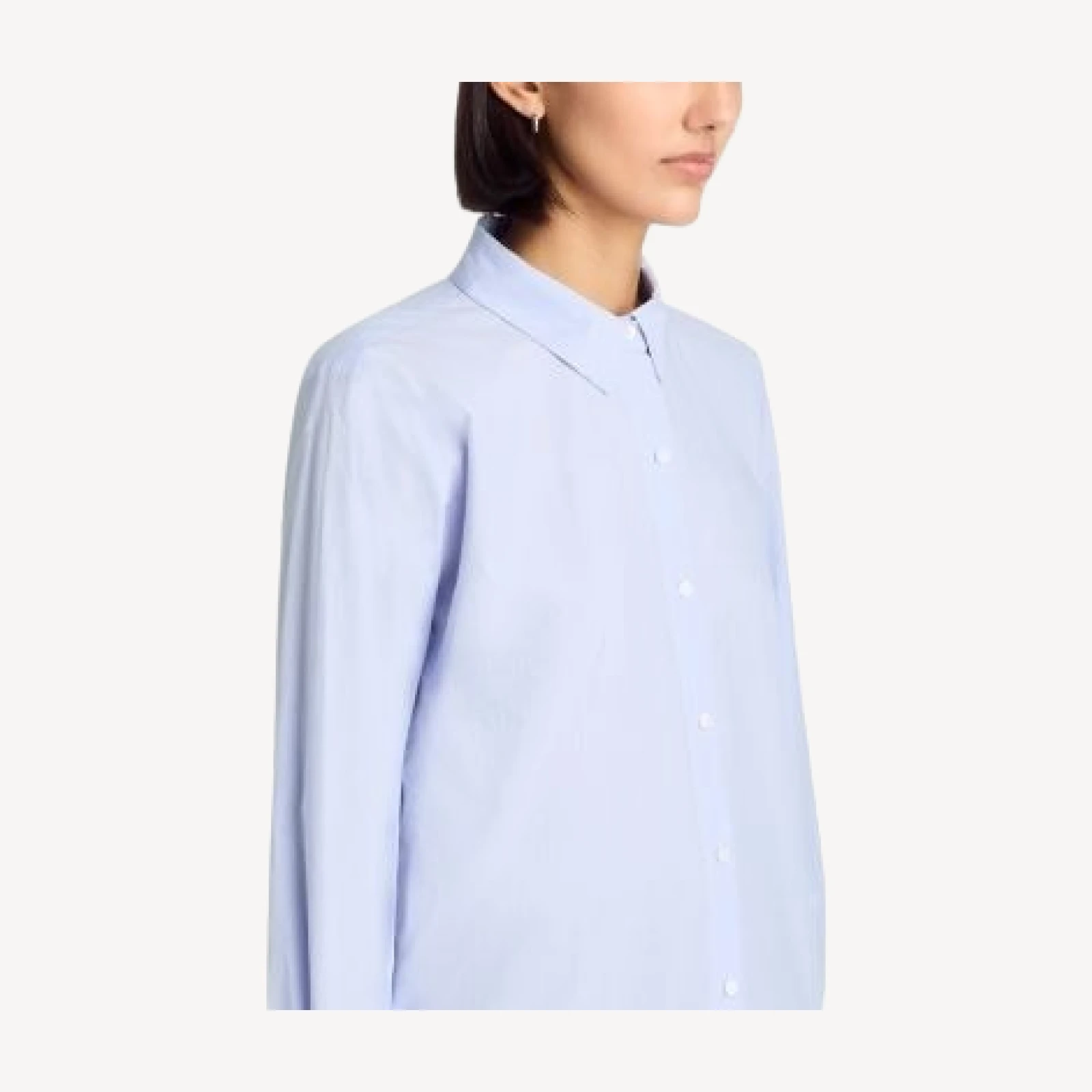 Eileen Fisher Striped Poplin Classic Collar Easy Shirt
