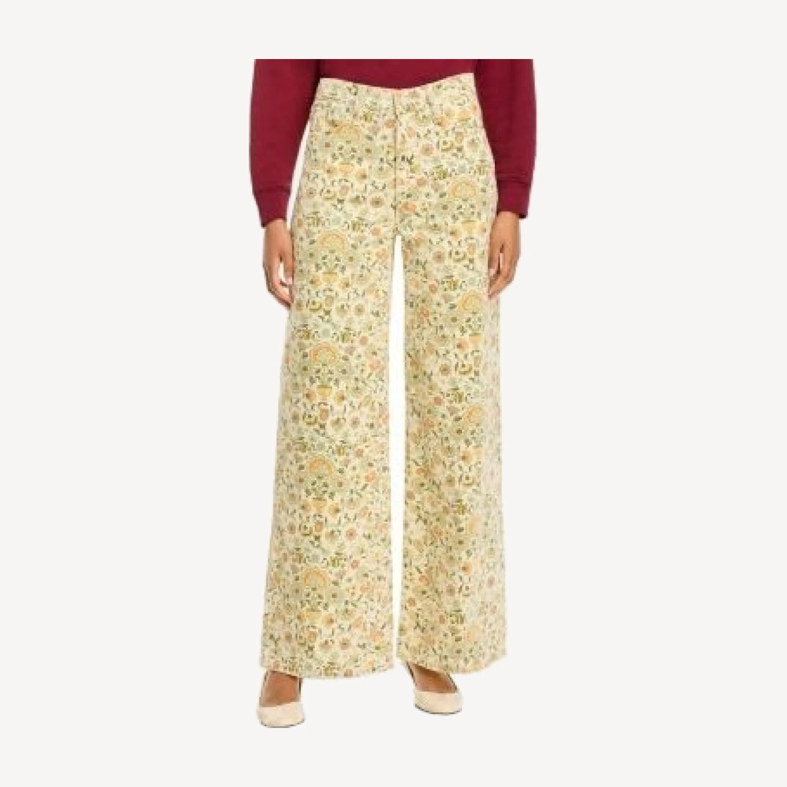 Mother The Ditcher High Rise Wide Leg Jeans in Best Fronds Forever