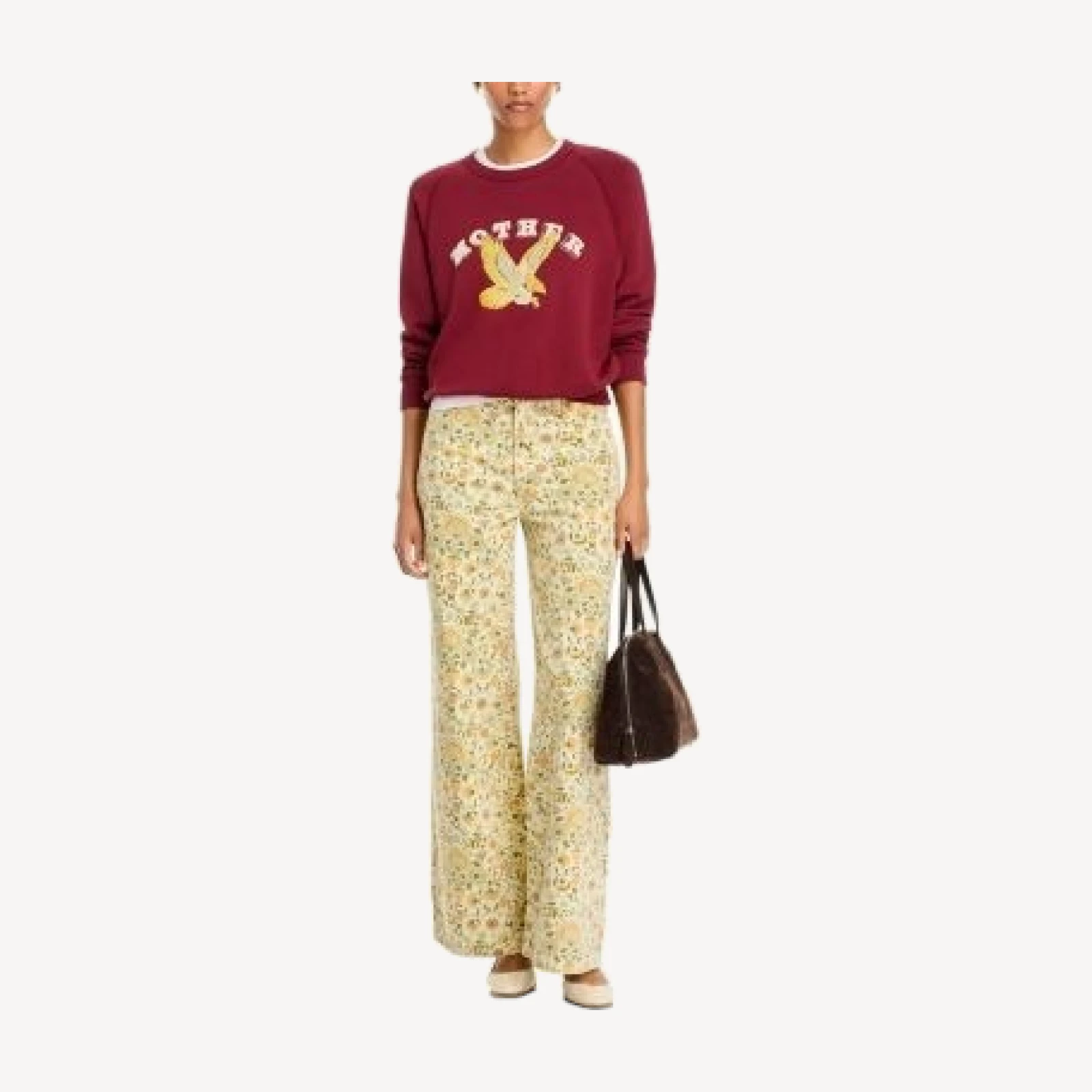 Mother The Ditcher High Rise Wide Leg Jeans in Best Fronds Forever