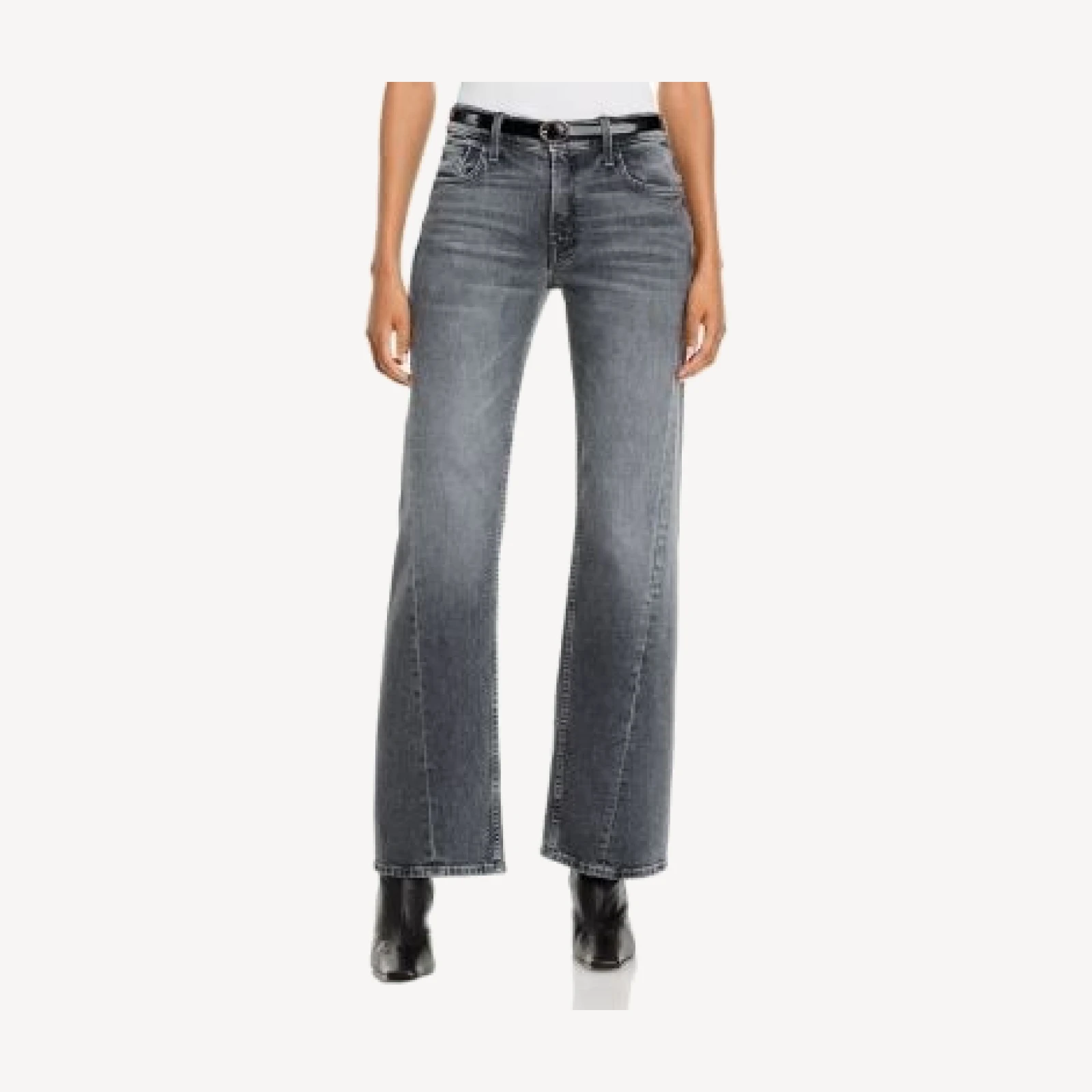 Mother The Bookie Cotton Stretch Mid Rise Bootcut Jeans in Rock Hard