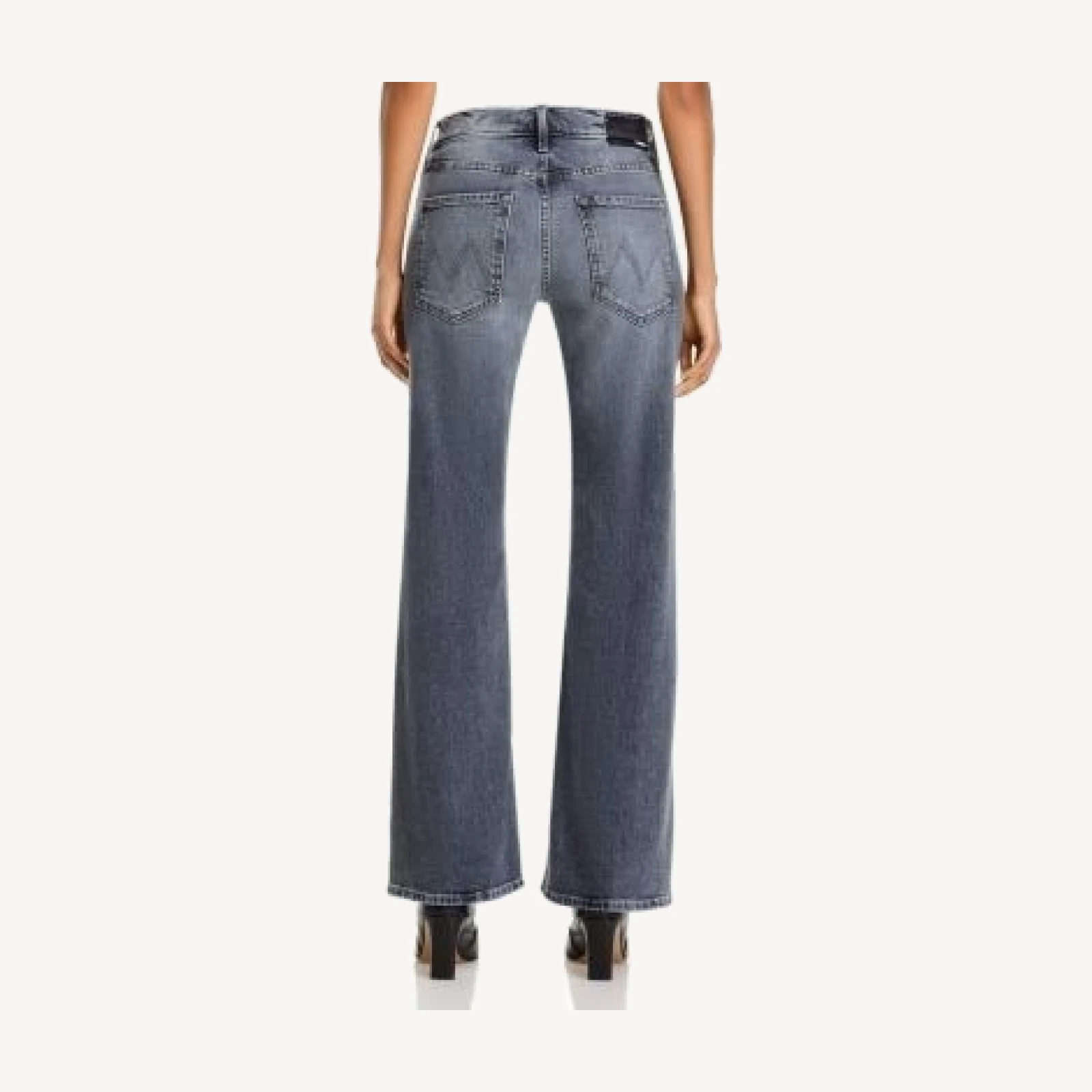 Mother The Bookie Cotton Stretch Mid Rise Bootcut Jeans in Rock Hard