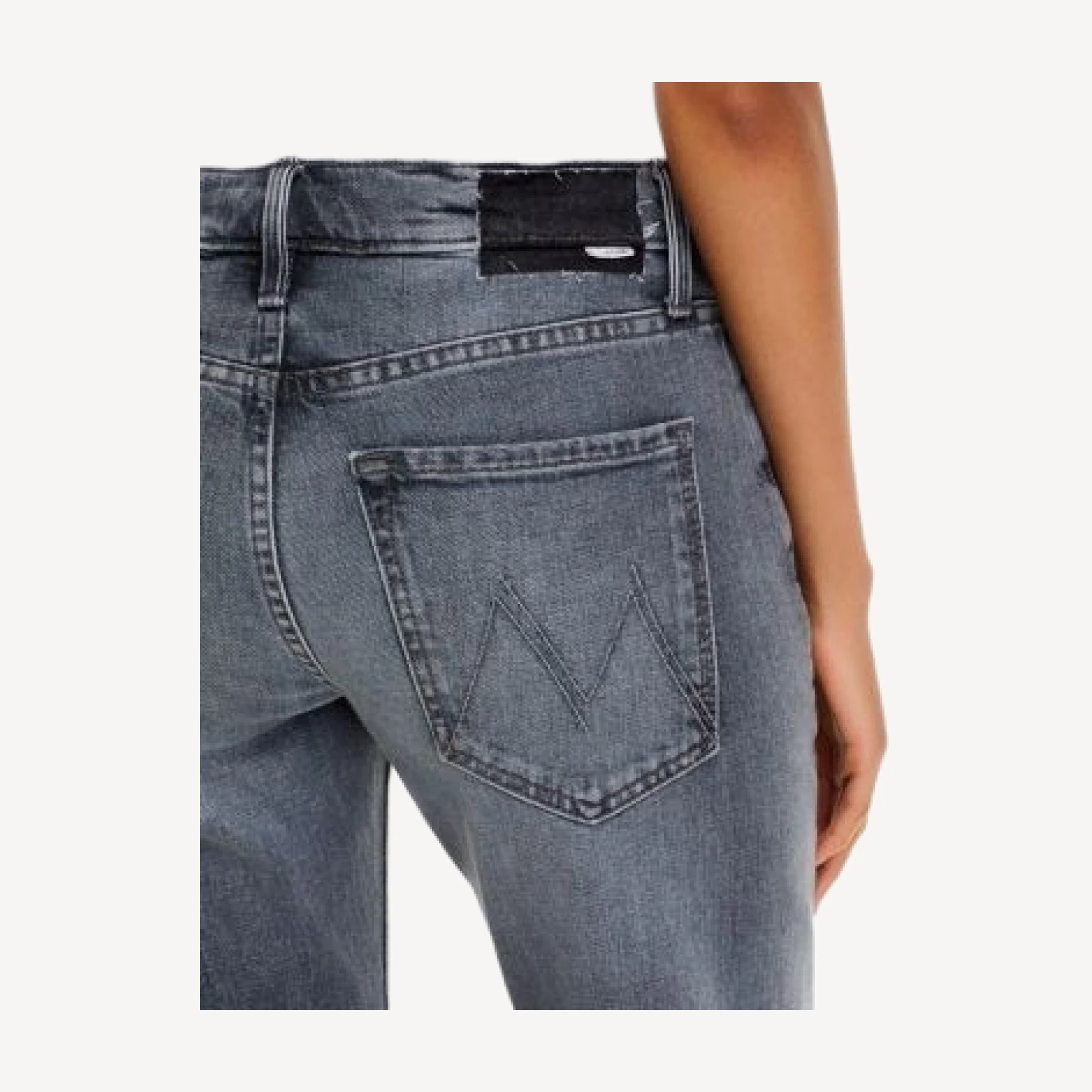Mother The Bookie Cotton Stretch Mid Rise Bootcut Jeans in Rock Hard