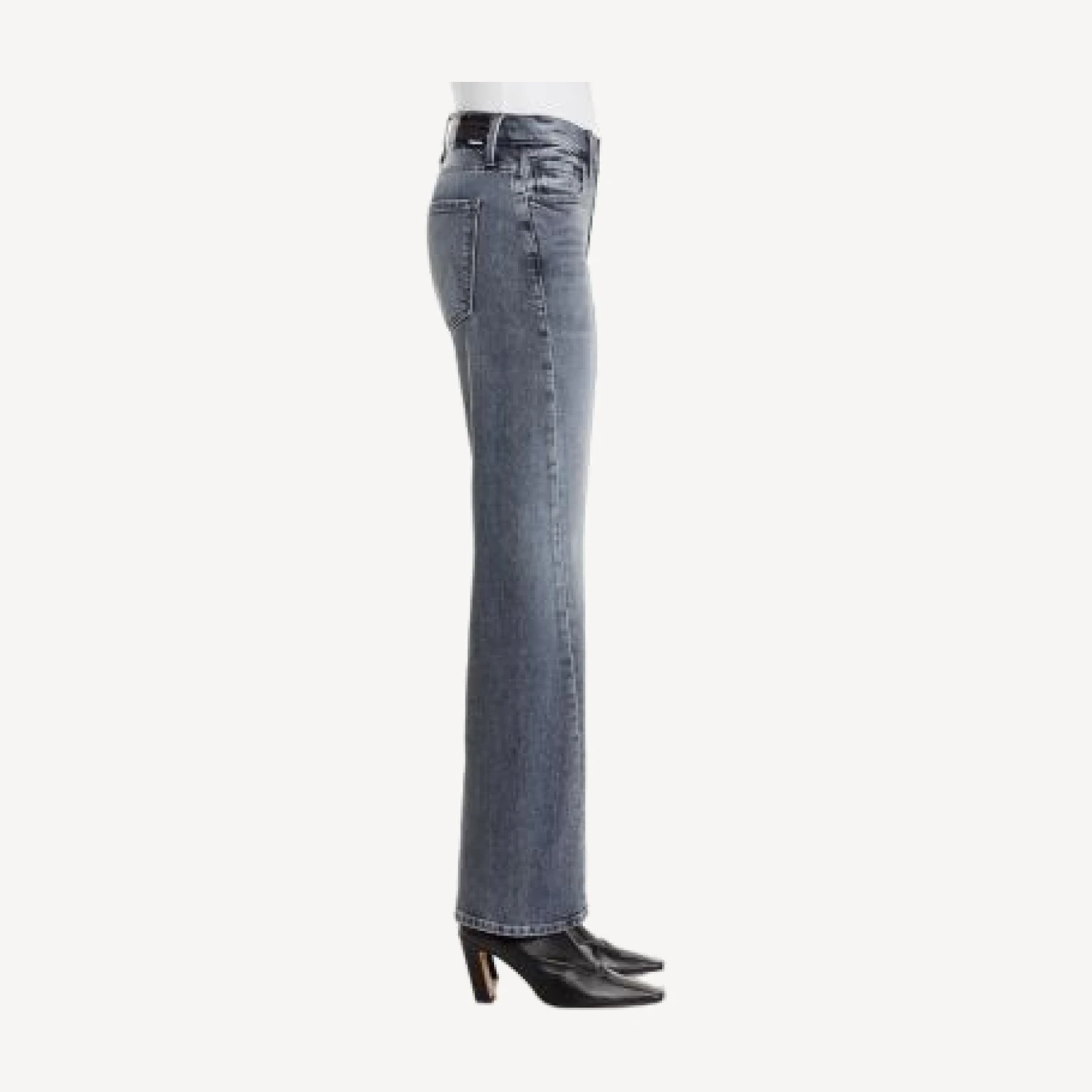 Mother The Bookie Cotton Stretch Mid Rise Bootcut Jeans in Rock Hard