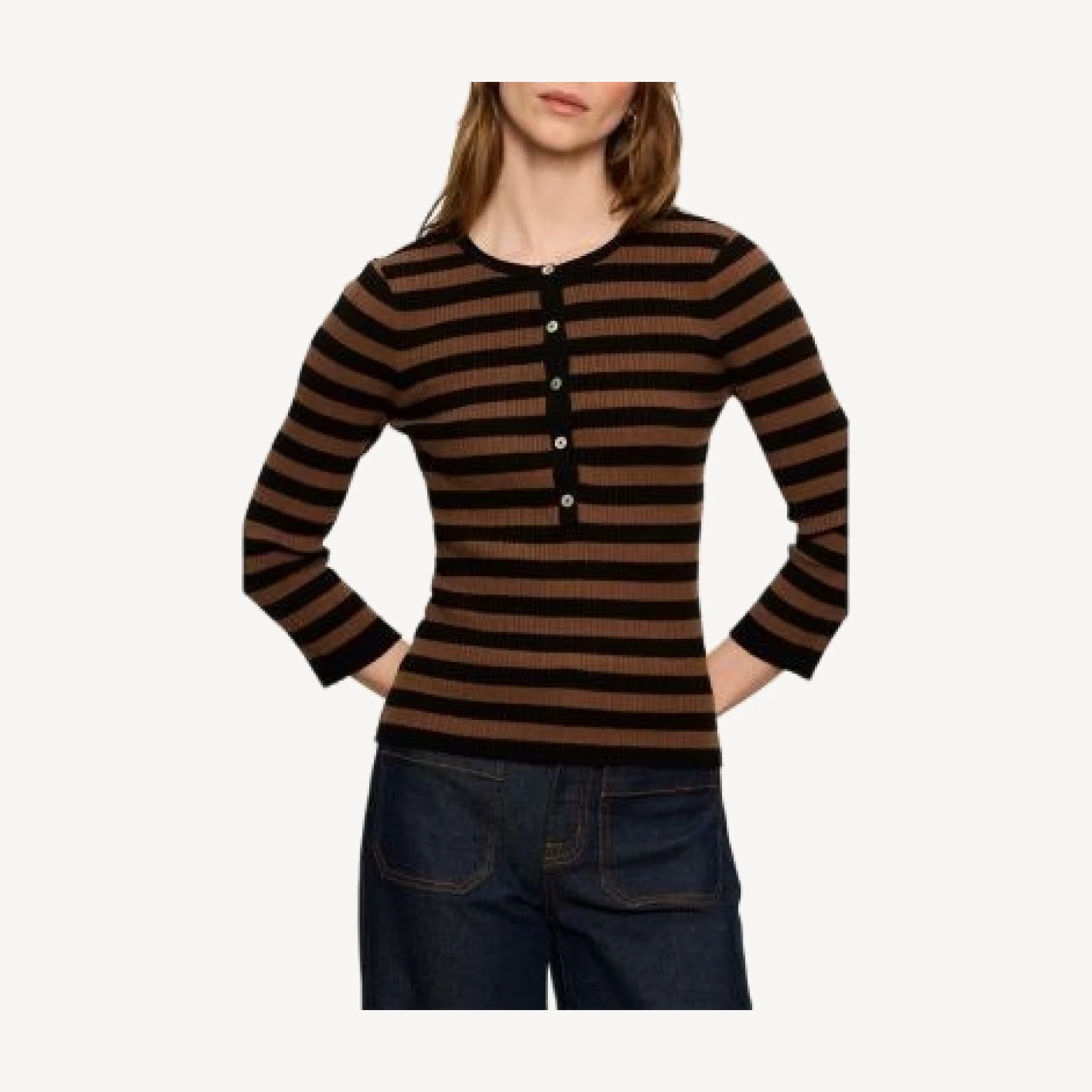 Sanctuary Selena Henley Striped Top