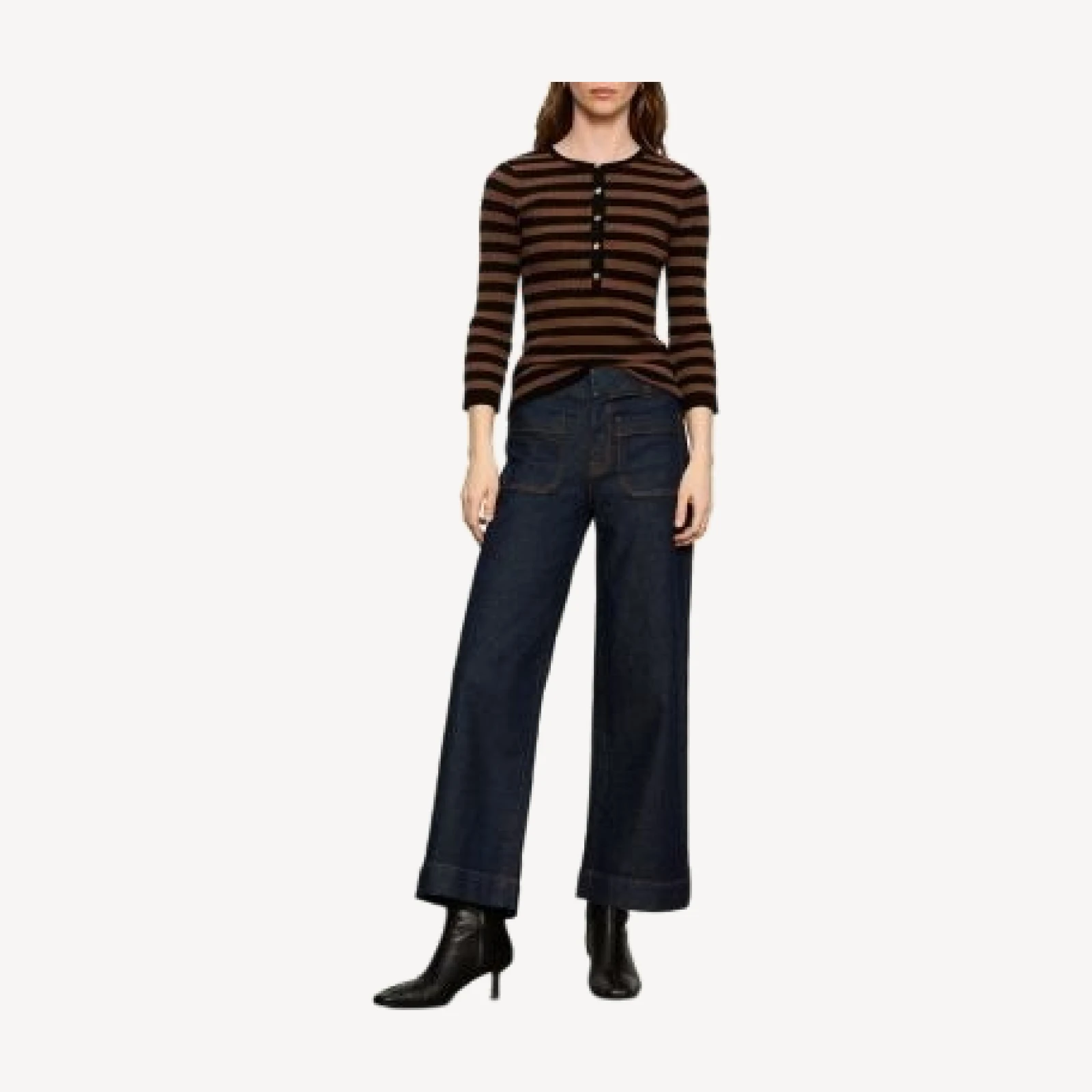 Sanctuary Selena Henley Striped Top