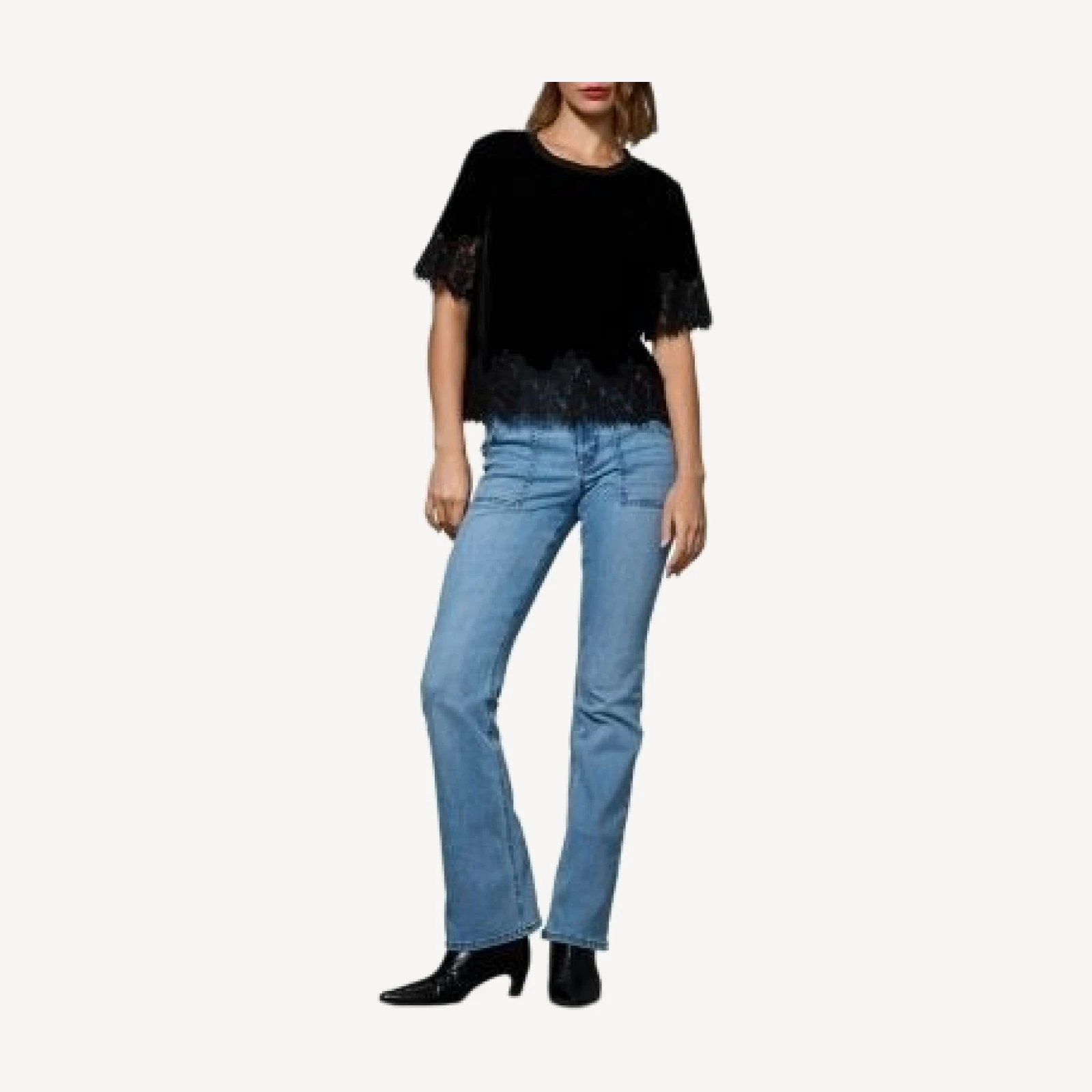 Sanctuary One of a Kind Velvet Lace Top