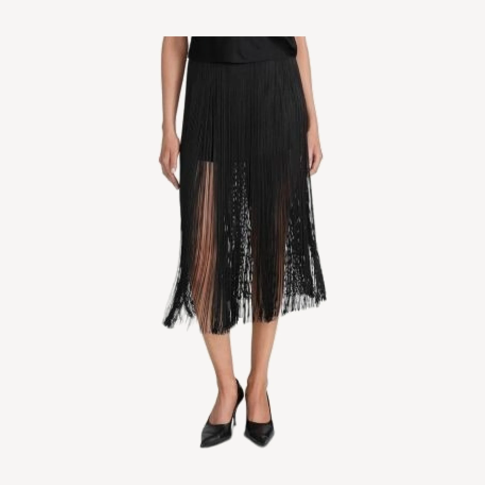 Frame The Fringe Silk Midi Skirt