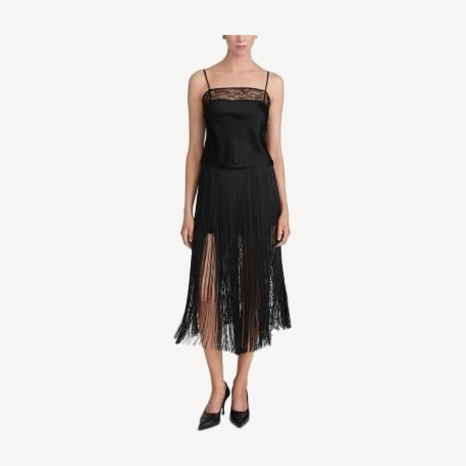 Frame The Fringe Silk Midi Skirt
