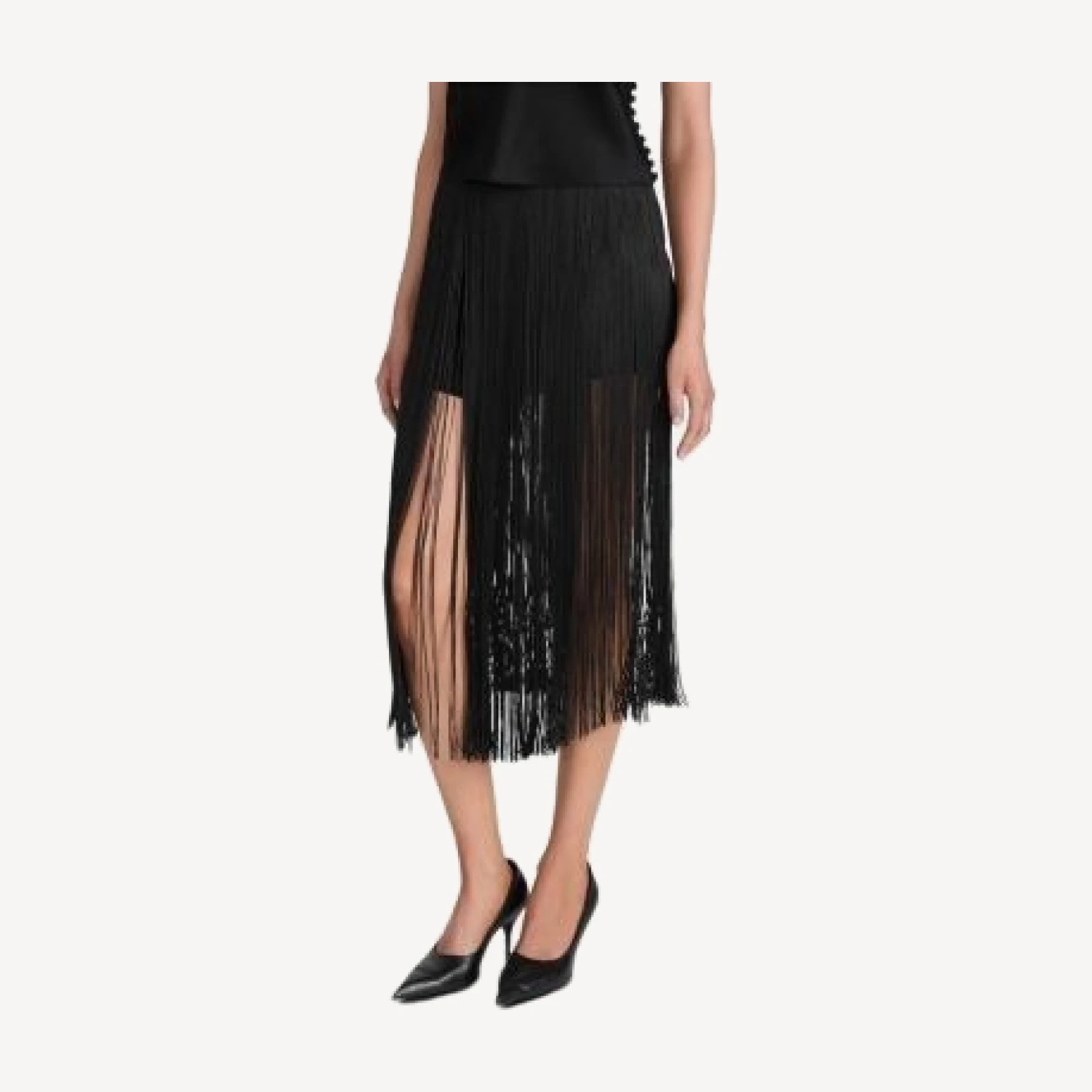 Frame The Fringe Silk Midi Skirt