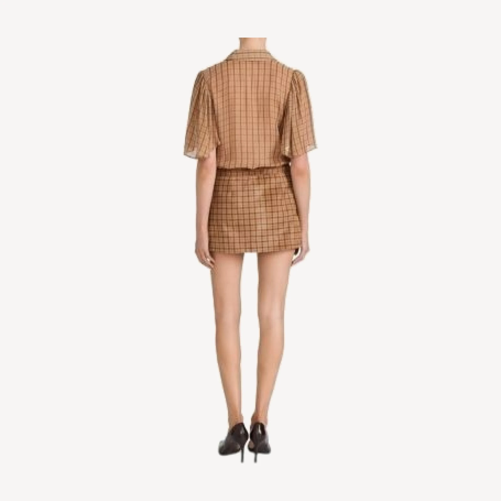 Frame The Calf Hair Plaid Belted Mini Skirt