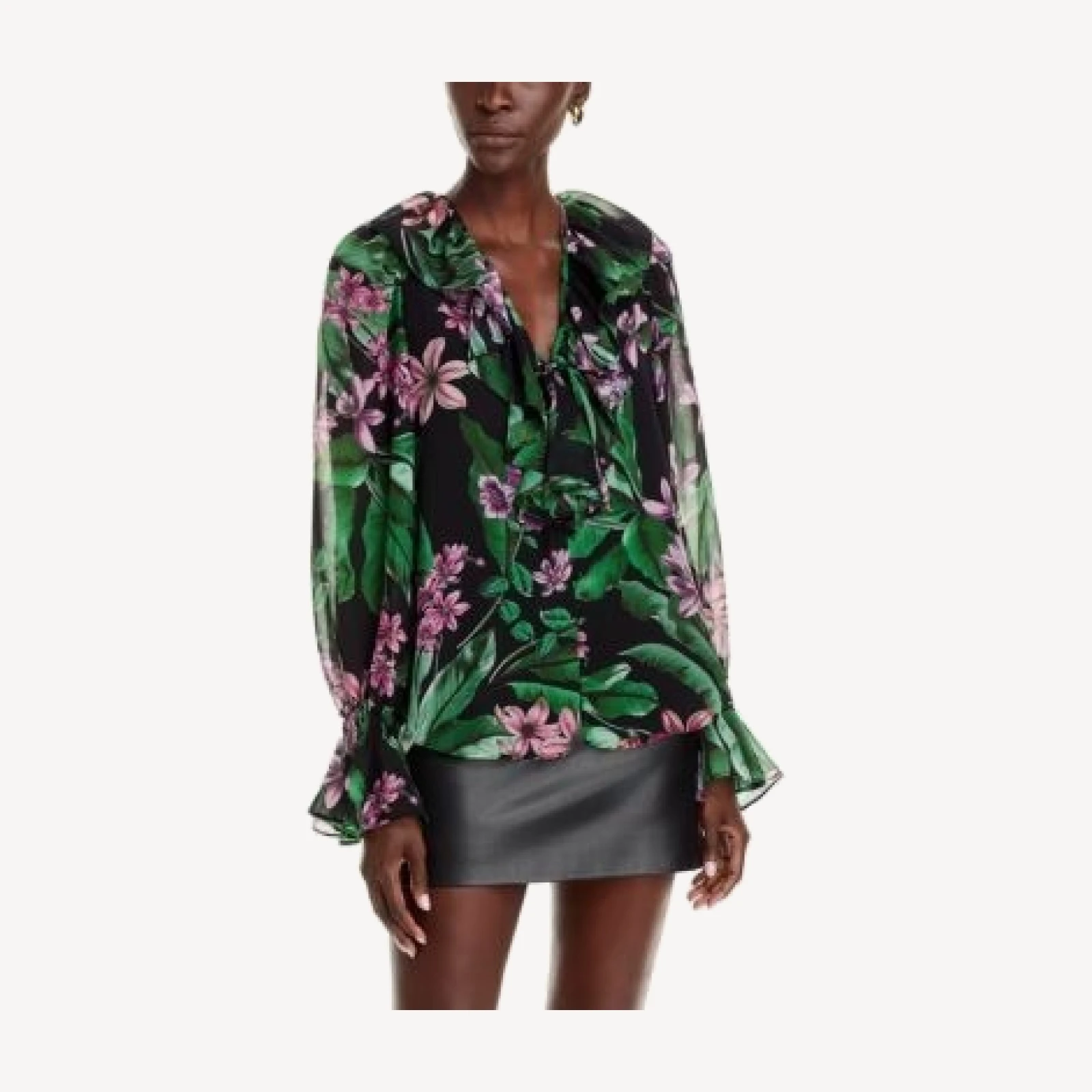 Kobi Halperin Hadley Floral Print Ruffle Blouse