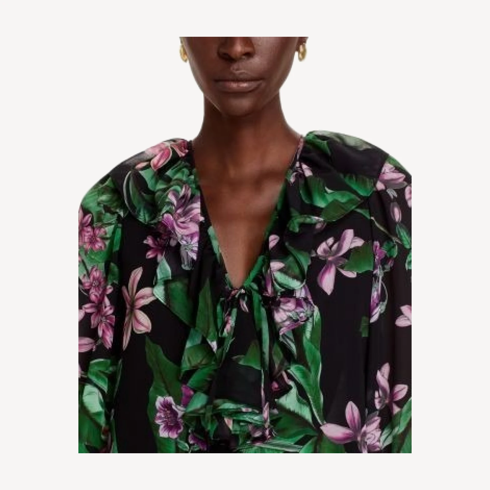 Kobi Halperin Hadley Floral Print Ruffle Blouse