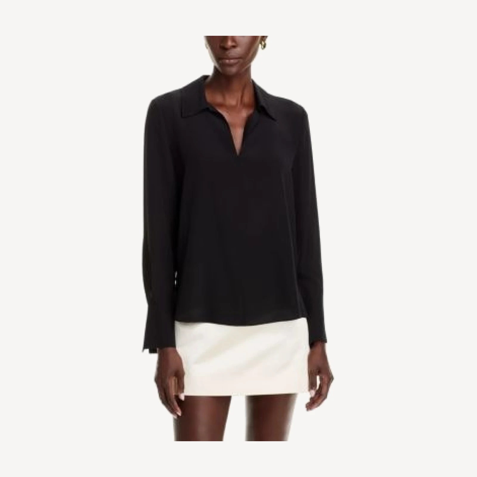Kobi Halperin Aliza Silk Collared Long Sleeve Blouse