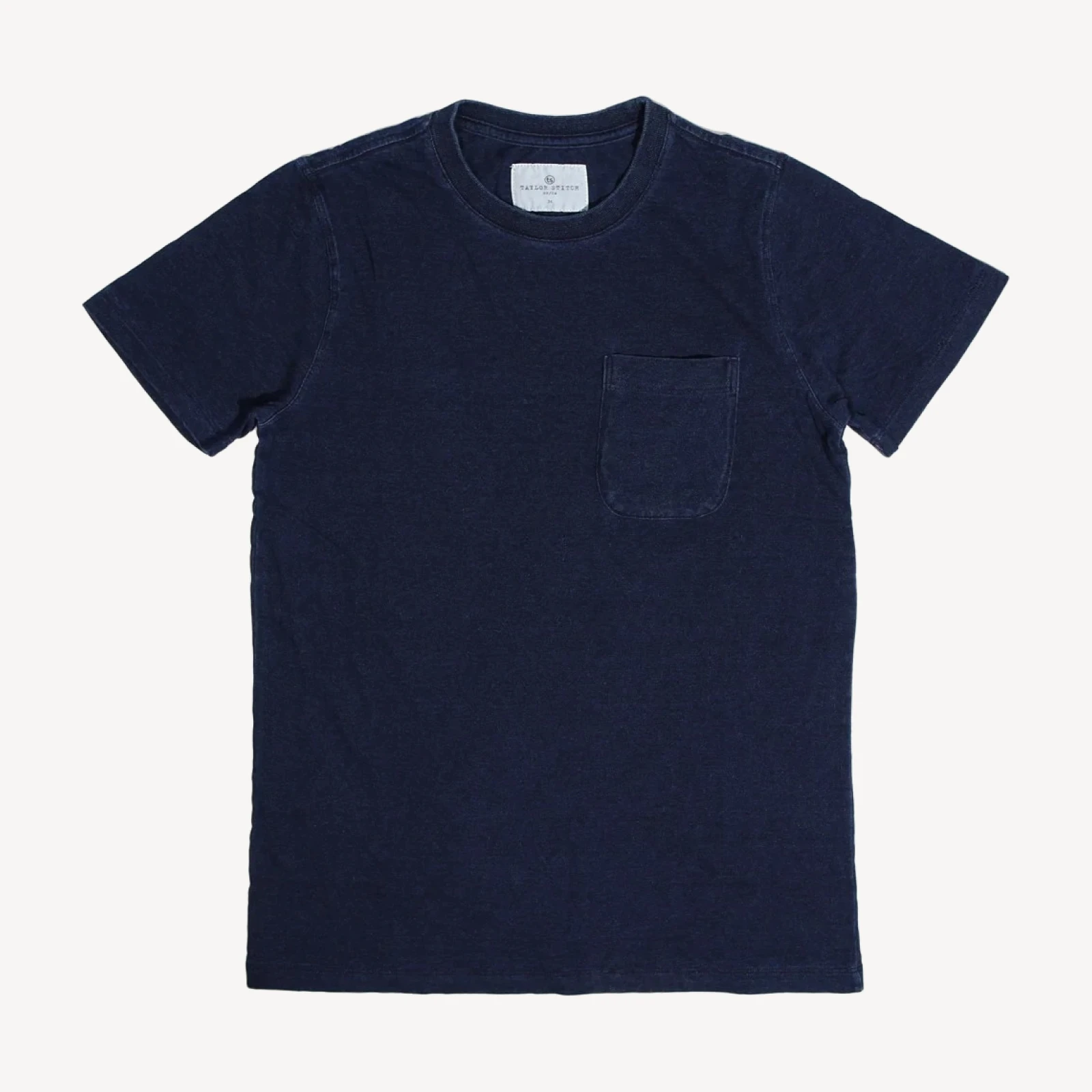 The Crewneck Pocket Tee in Sea Washed Indigo