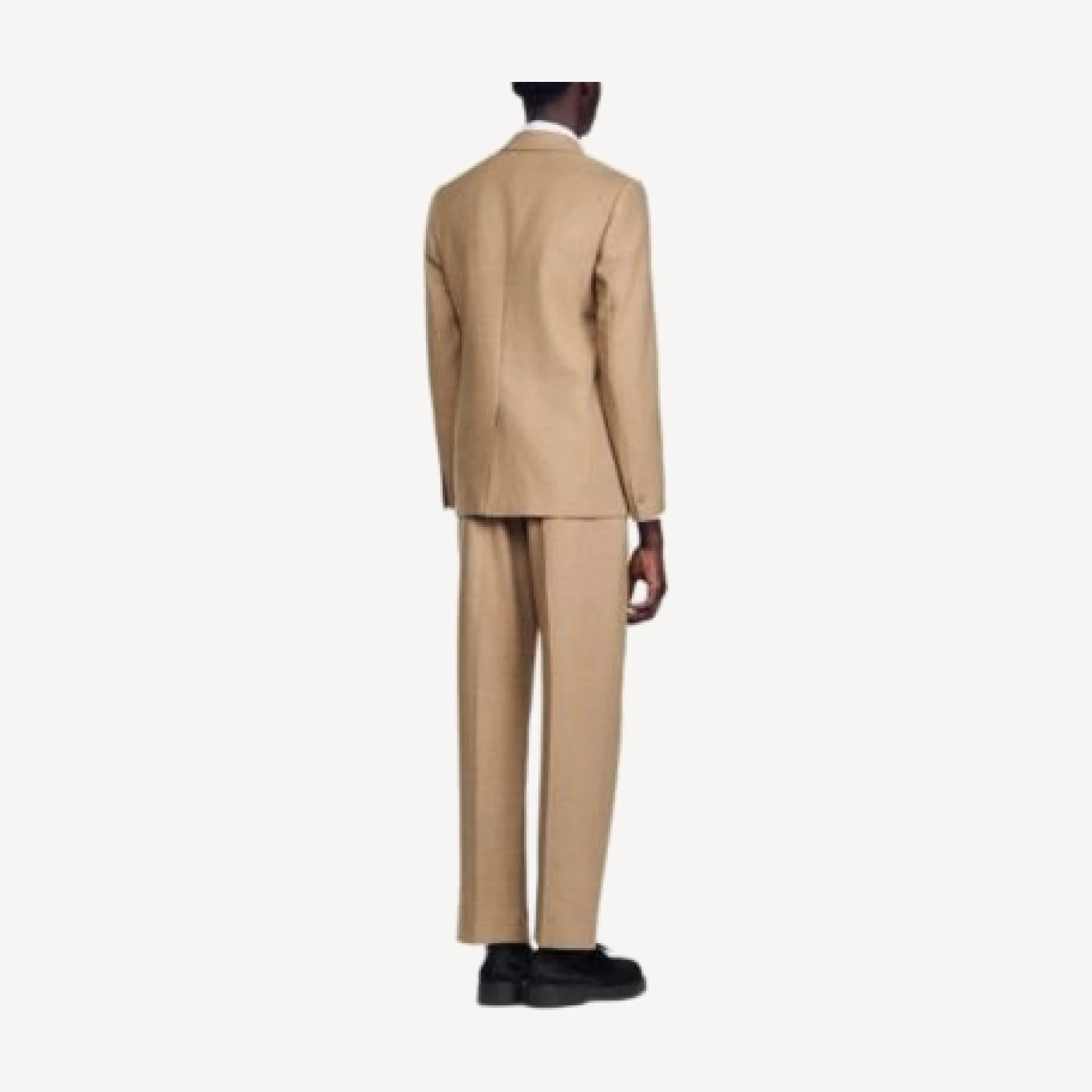 Sandro Wool Mode Flannel Wide Fit Suit Jacket