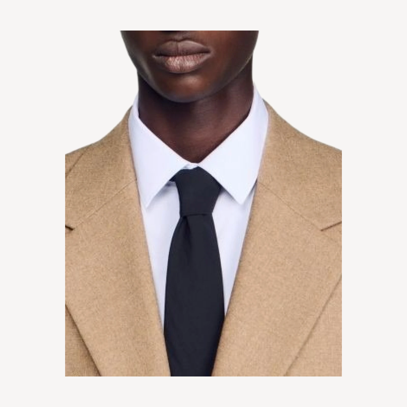 Sandro Wool Mode Flannel Wide Fit Suit Jacket