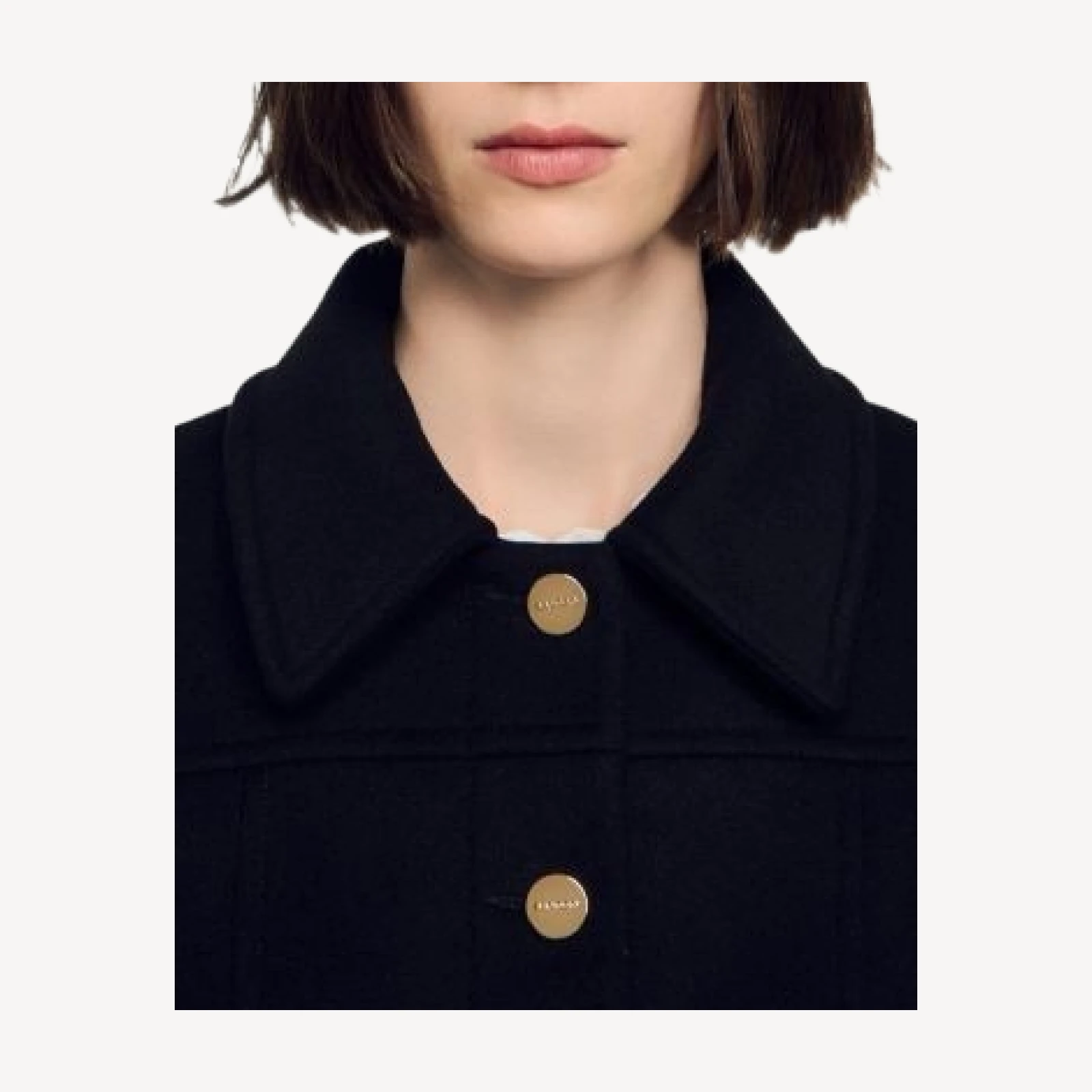 Sandro Clayton Wool Blend Layered Look Coat