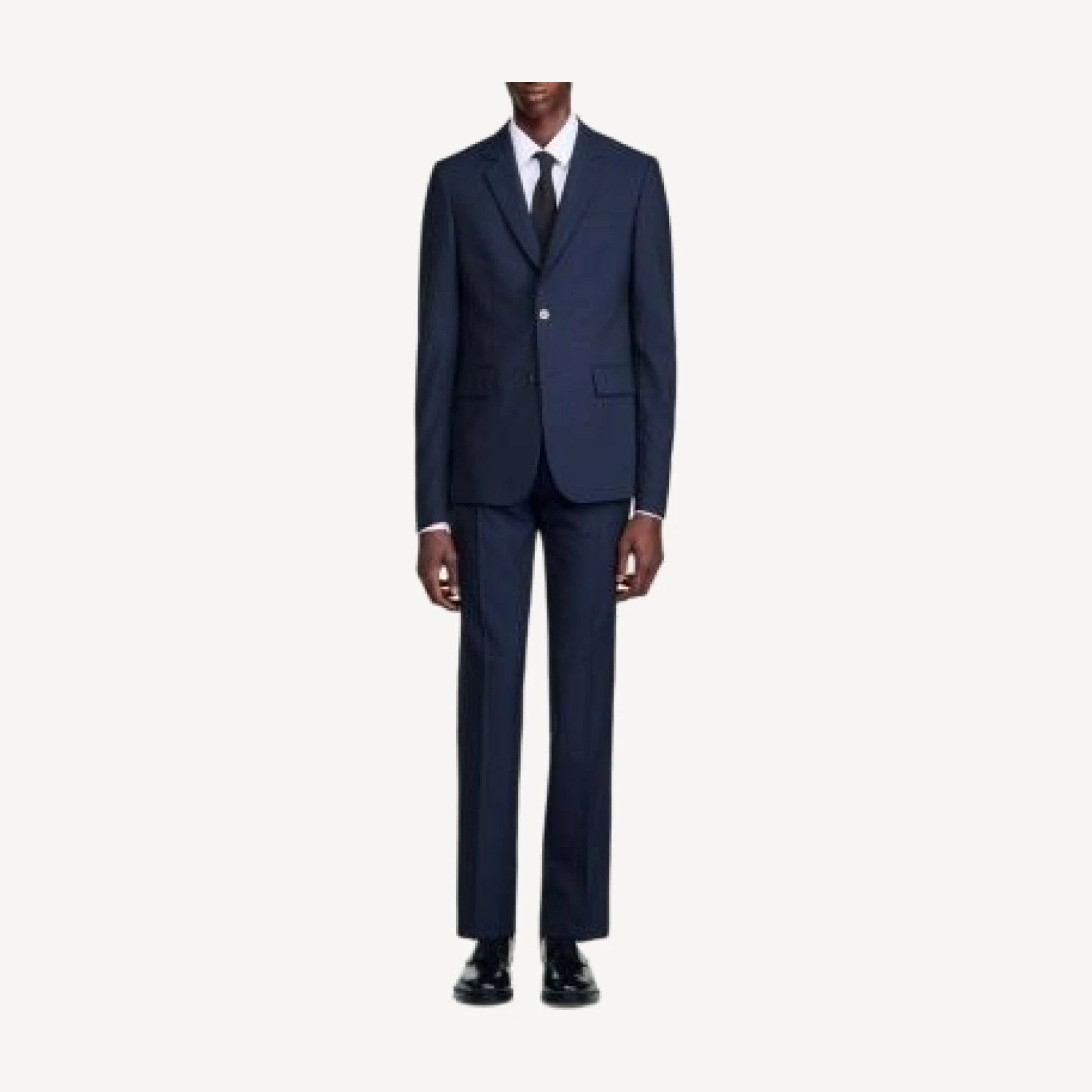 Sandro Wool Formal Pique Loose Fit Suit Jacket