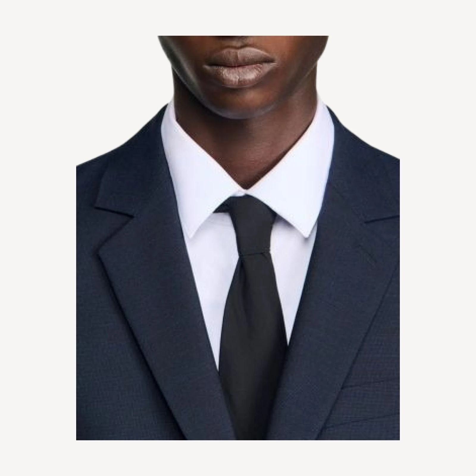 Sandro Wool Formal Pique Loose Fit Suit Jacket