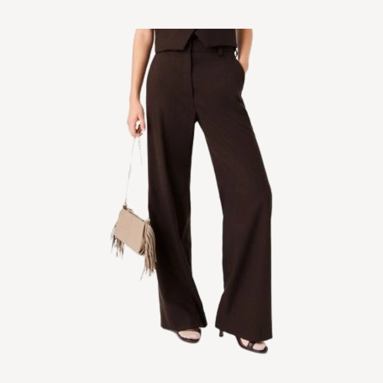 Maje Rhinestone Embellished Wide Leg Pants