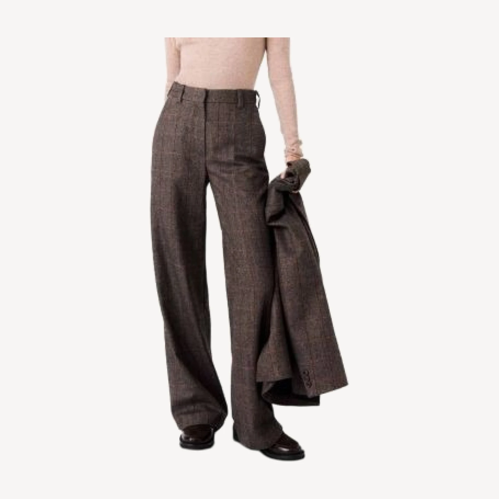Maje Mixed Print Wool Blend Pants