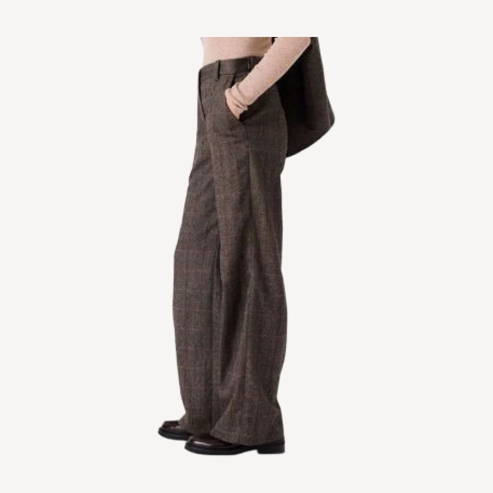Maje Mixed Print Wool Blend Pants