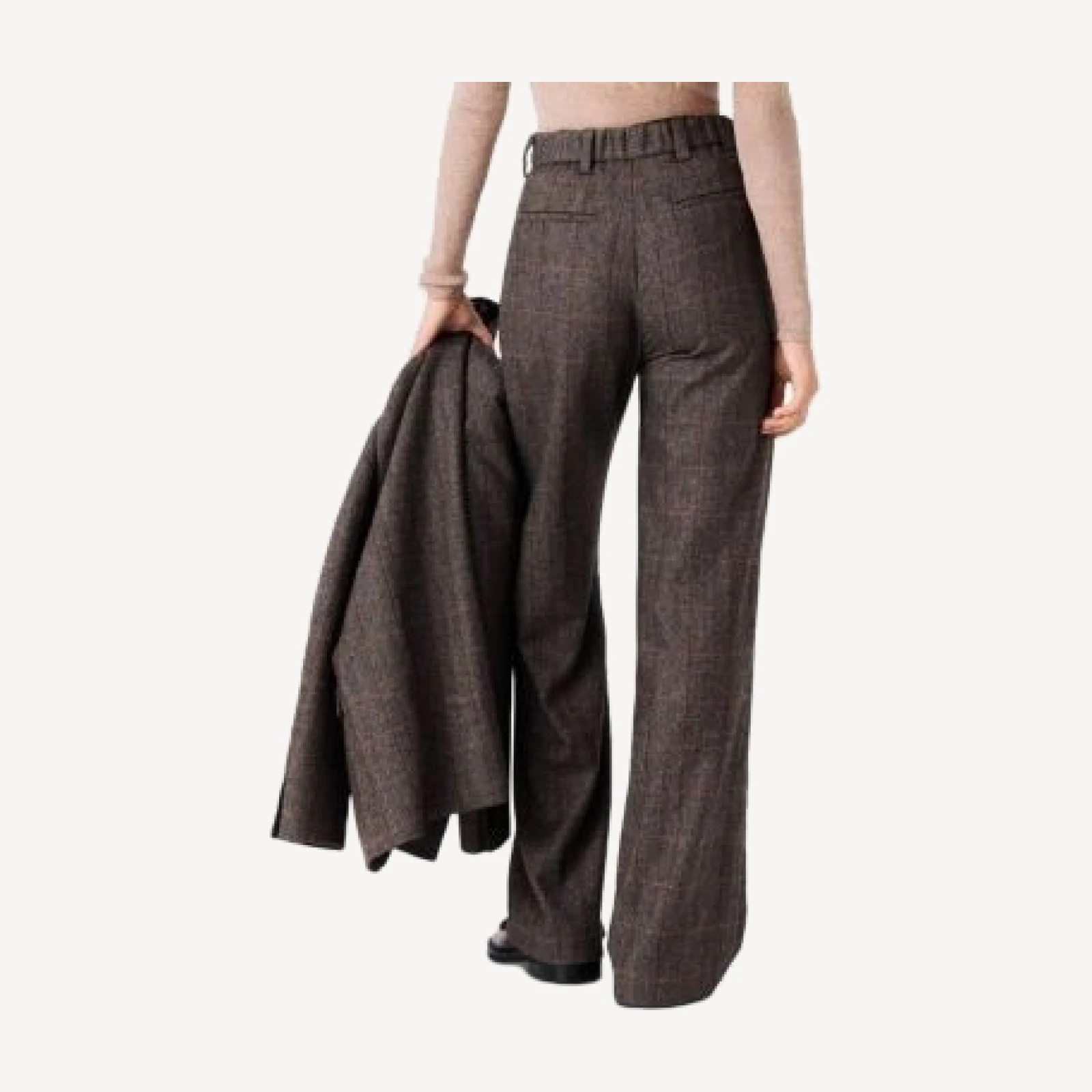 Maje Mixed Print Wool Blend Pants