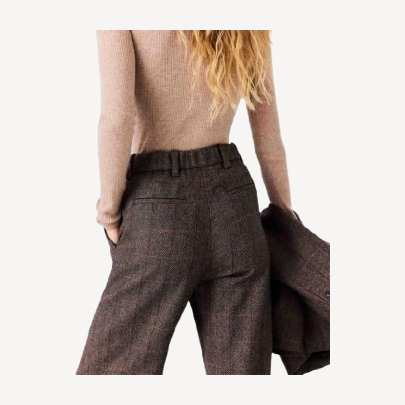 Maje Mixed Print Wool Blend Pants