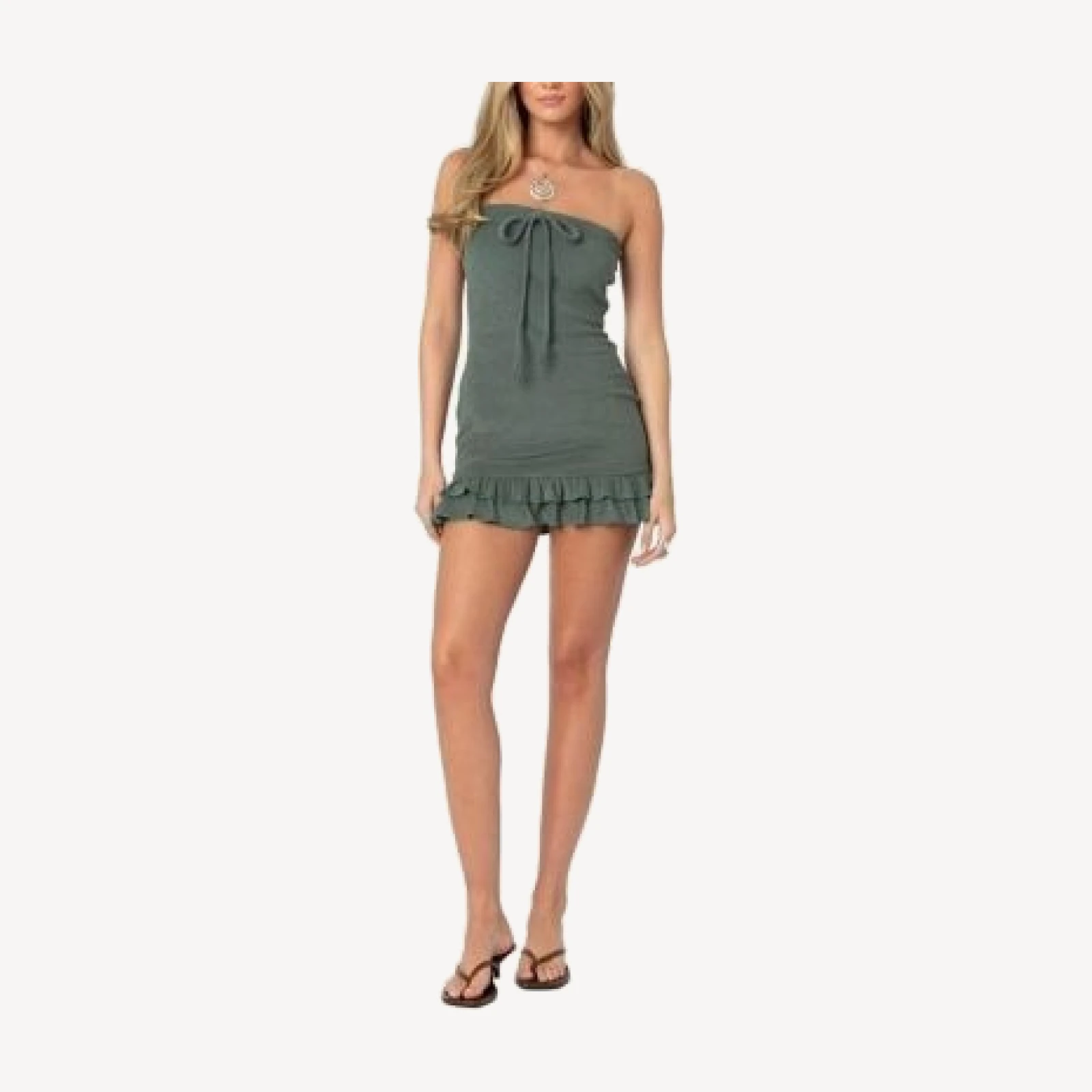 Edikted Terry Cloth Strapless Mini Dress