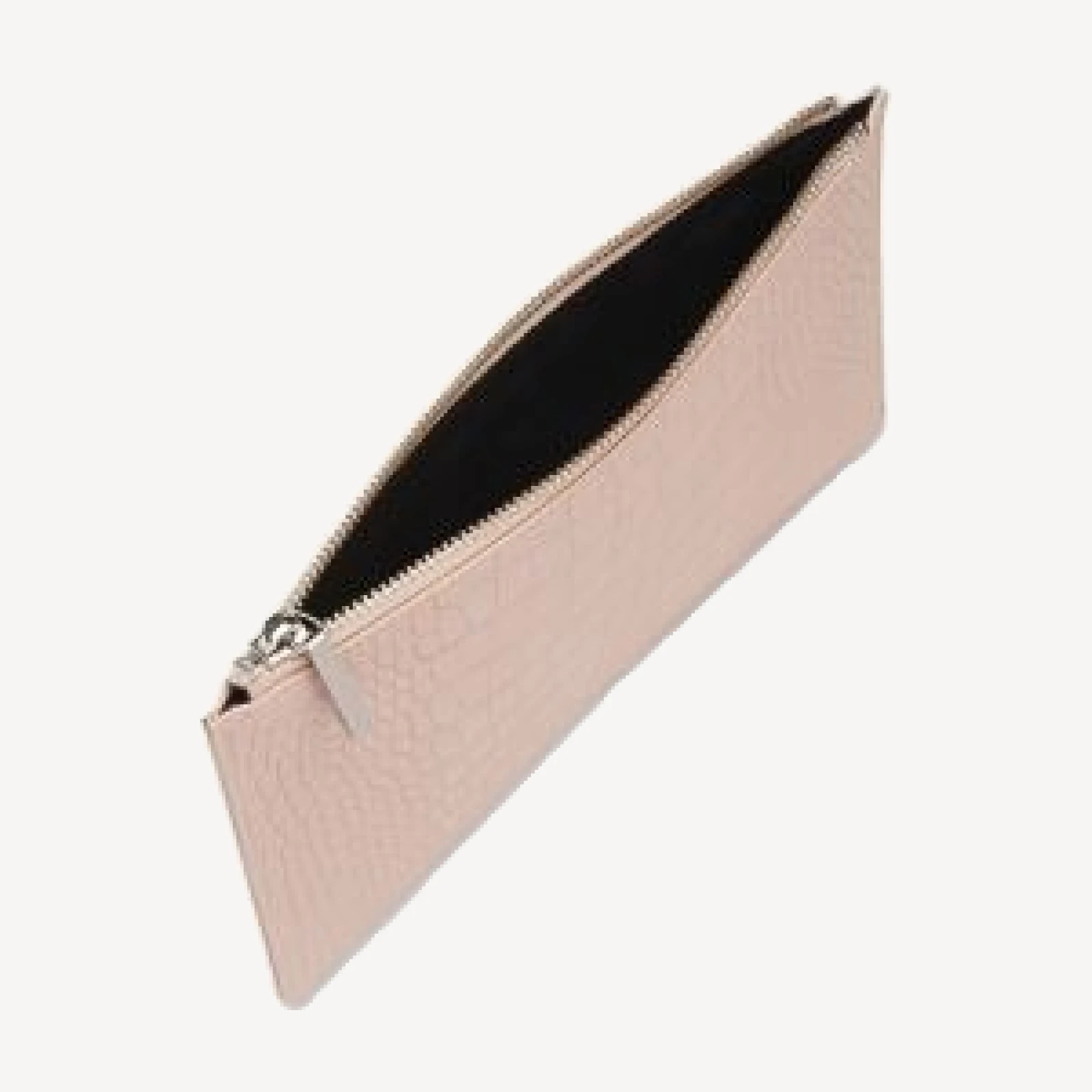 Whistles Matte Croc-Embossed Small Leather Clutch