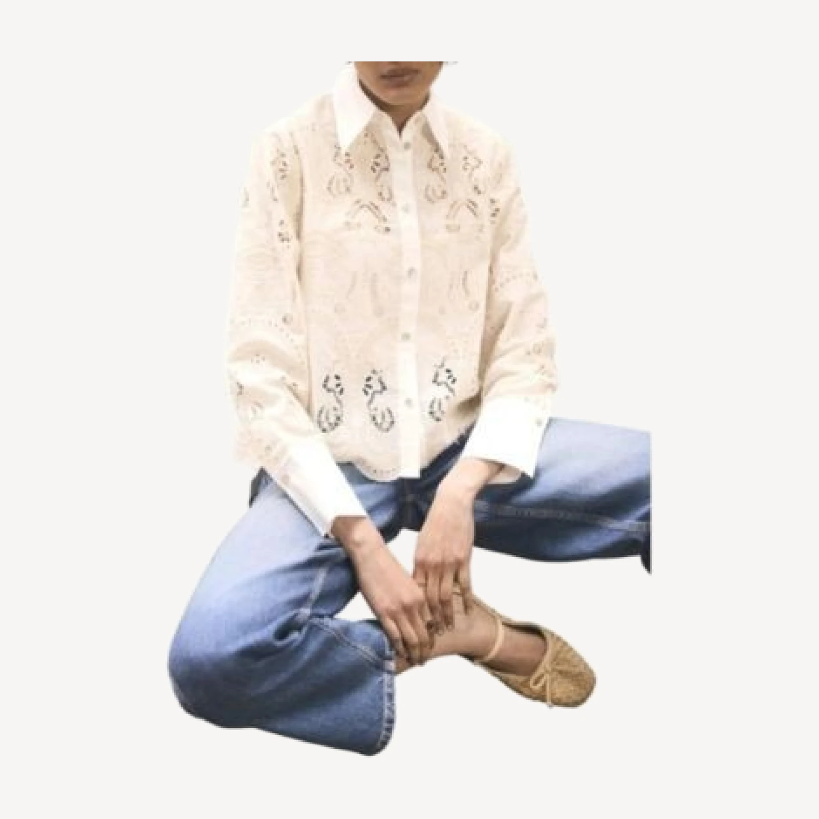 Mint Velvet Women's Crochet Cropped Shirt