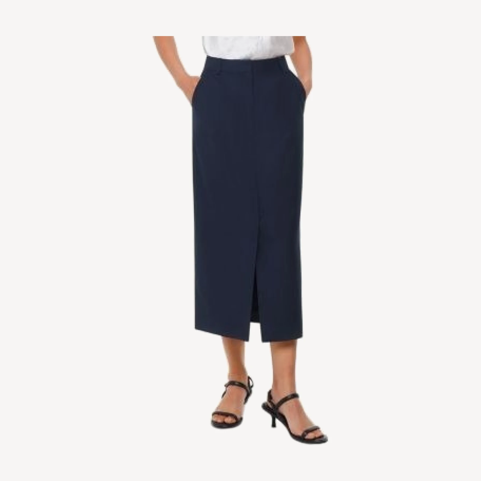 Whistles Pinstriped Tailored Midi Skirt