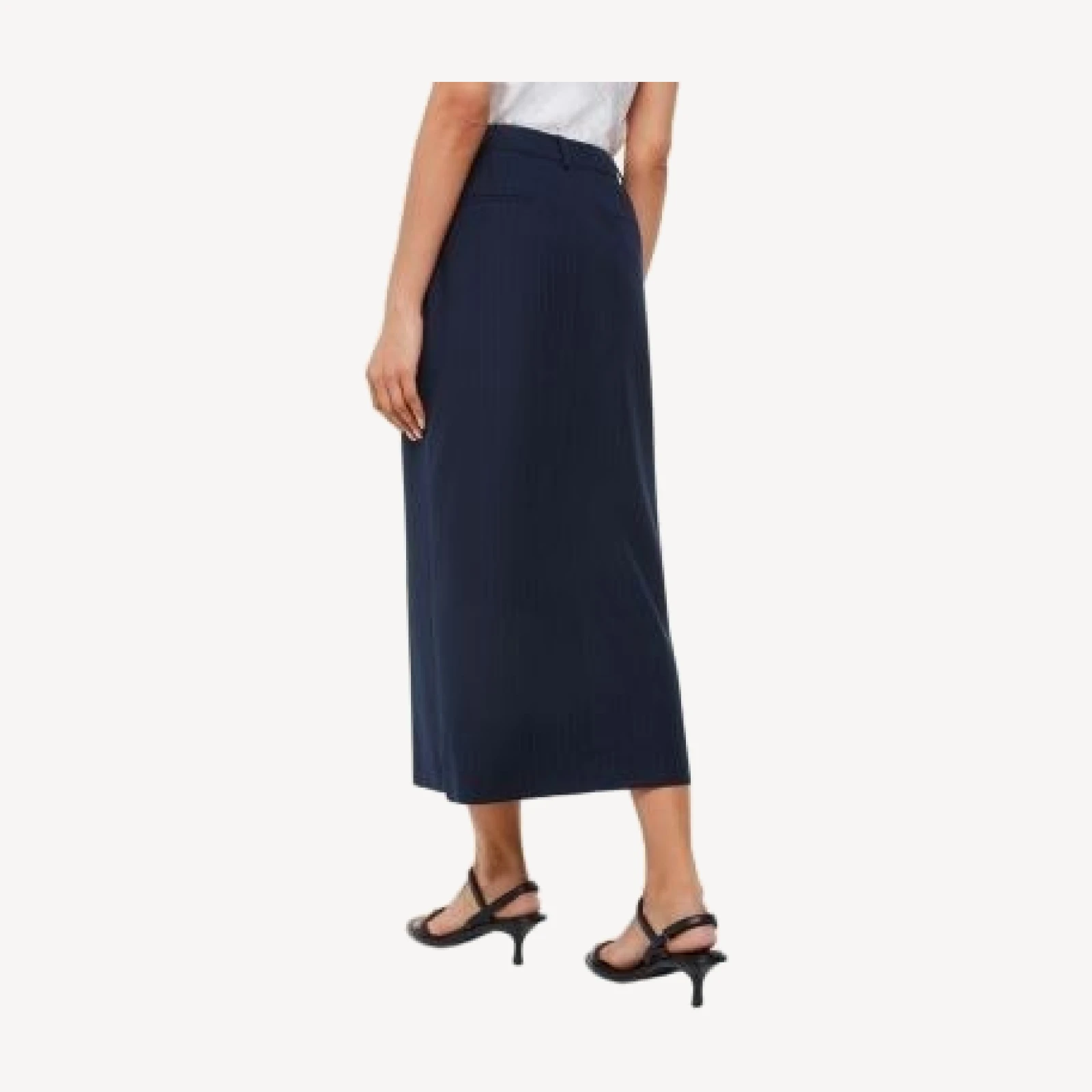 Whistles Pinstriped Tailored Midi Skirt