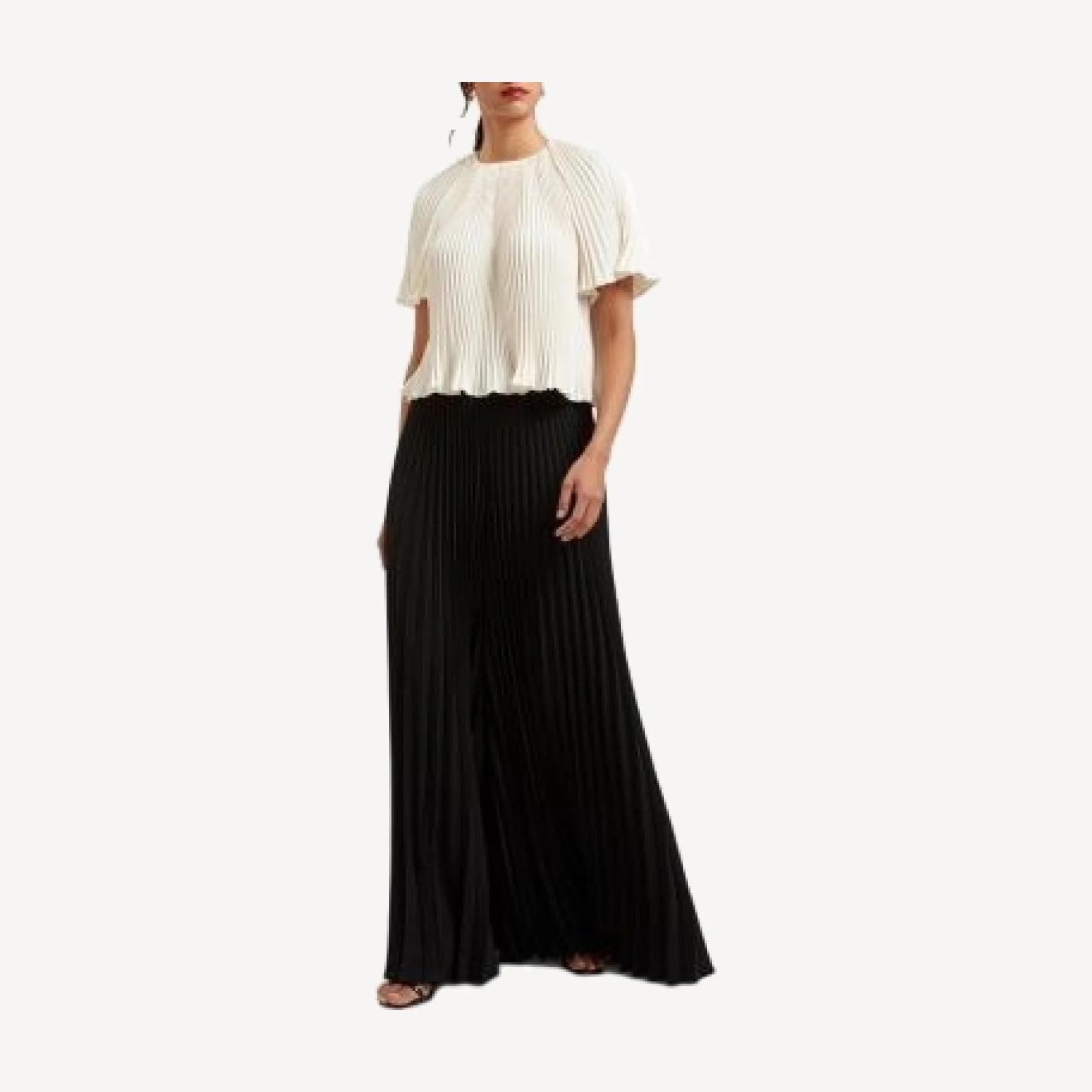 Ted Baker Pleated Crepe Wide Leg Pants