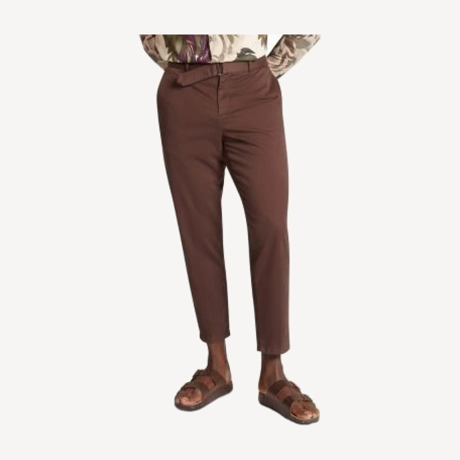 Ted Baker Armodo Tapered Fit Belted Cotton Stretch Pants