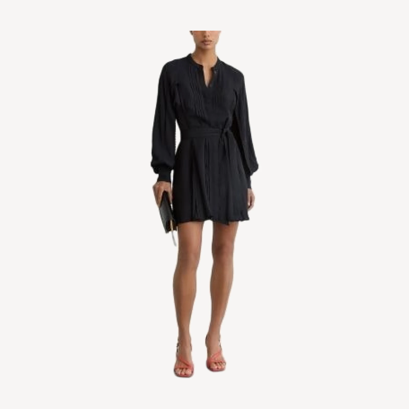 Reiss Eliana Lace Detail Flippy Dress