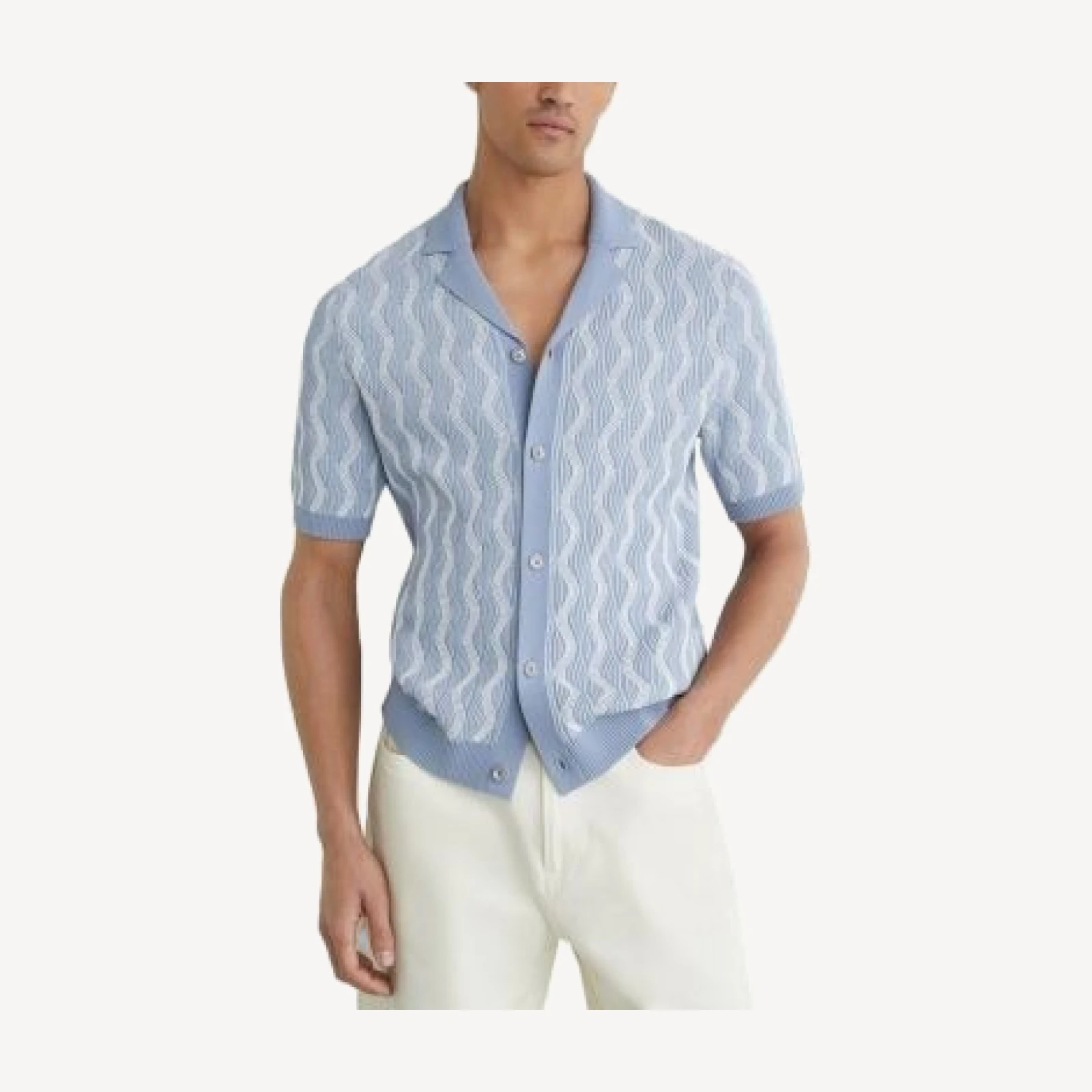 Reiss Johnny Short Sleeve Cuban Button Through Shirt